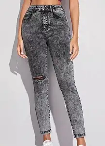 High Waisted Acid Wash Skinny Jeans