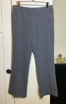 Fashion Bug Gray & Blue Pinstripe Trouser Pants Size 16 Stretchy EUC
