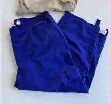 Chicos Zenergy Pants Size 3 Crop Cargo Active Stretch Travel Lot Of 2 Beige Blue