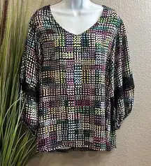 #160 EST. 1946 three-quarter sleeve printed tunic top size large.