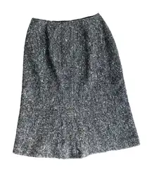 Jil Sander Gray Cashmere Tweed Wool Blend Knee length skirt 4