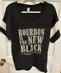 Alternative Earth  Bourbon is the New Black  T Shirt Makers Mark Woman’s Large