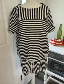 Loft Outlet set skirt and top striped blue and white