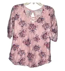 NWOT Women’s floral lace blouse sz large