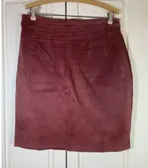 Vtg Brown Suede Leather Knee Length Skirt Amanda Smith 14 Lined Moto‎ Classic