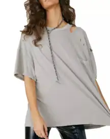 Rubi Distressed Oversized Pocket Tee