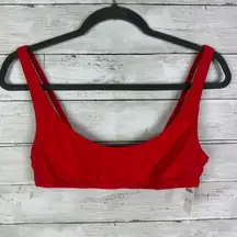 J Crew Heritage Scoop Neck Bikini Top Blue Size Medium