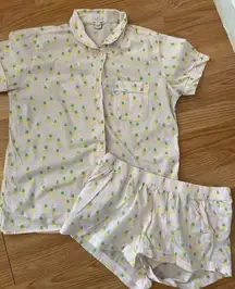 J‎ Crew Pineapple Shortie Pajamas Size S