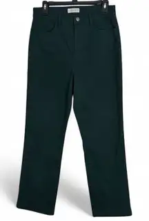 LOFT Forest Green Denim Hi-Rise Straight Leg Jeans Fall 2024 size 27
