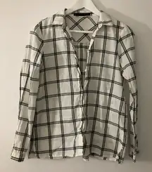 Zara basic checks button‎ down shirt top