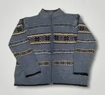 Vintage Carolyn Taylor Essentials‎ Light Blue Cardigan Zip Sweater Medium M