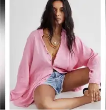 Free People We the Free Size XS Cotton Summer Daydream Button Up Top Boho Beach