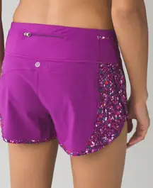 Lululemon Real Quick Short Regal Plum / Paradise Camo Multi Size 8 GUC