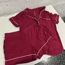 Kindred Bravely Maternity Maroon Pajama Set