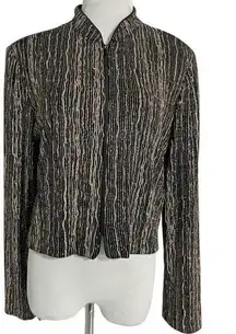 Alex Evenings 14  Top Blouse  Zip Up Blazer Sparkly Glitter Evening Holidays