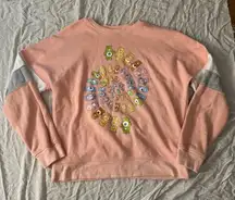 Care Bears Pink Sweatshirt with Bear Spiral Design, Size L