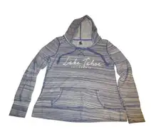 None LG Liquid Energy Apparel Lake Tahoe California Blue Striped Pull Over‎ Hoodie S