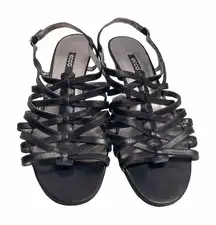 ECCO‎ Womens‎ Black Slingback Block Heels Size 10.5 /41