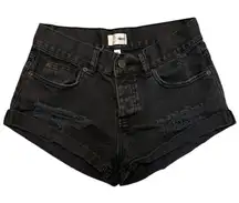 Amuse Society Black Denim Jean Shorts Size 24"
