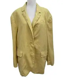 Madewell  100% Linen Oversized Blazer Jacket Minimalist Pastel Yellow size Large