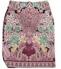 EVI Stretch paisley patterned skirt size large.