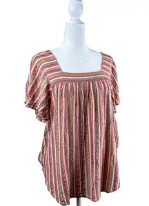 Est. 1946 Womens Large Tunic Top Blouse Square Neck Boho Hippy Prairie