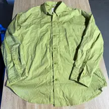 Abercrombie & Fitch Women’s Oversized Lime Green Button-Up cotton blend Shirt XS