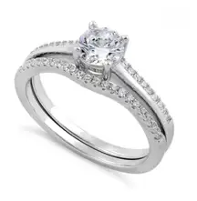 SIZE 8 925  Engagement Set CZ Ring