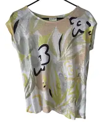 Rachel Zoe Women's Size Small Pastel Floral 100%‎ Linen Top