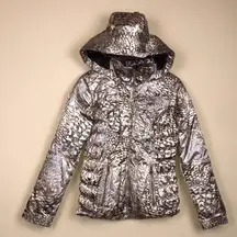 Obermeyer Women’s Leighton Metallic Patterned Zip-Up Hooded Snow Winter Jacket