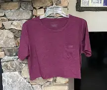 Comfy Cropped T Shirt Maroon Pocket Babydoll Tee
