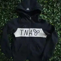 TNA Black and Cream Zip-Up Hoodie