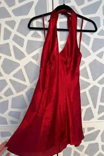 Red Satin Mini Dress