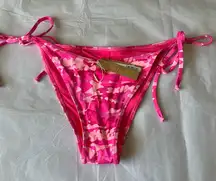 Skims swim‎ bottoms DIPPY TIE COLOR PINK CAMO SIZE L NWT