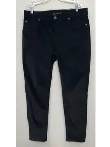 Peruvian Connection Velveteen Jeans Size 14 Black Pants Stretch Slim Fit 36 X 30