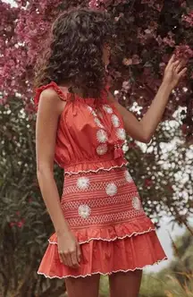 esmeralda daisy embroidery skirt