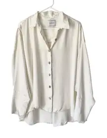 Sleeper Cream Off White Button Down Pajama Top One size o/s