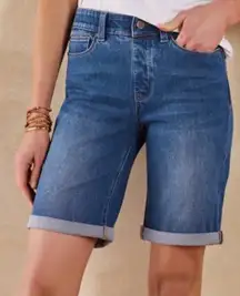 Soft Surroundings The Ultimate Denim Pull On Relaxed Shorts Size M