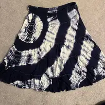 International Concepts flare mini skit with sequins on front - tie dye pattern
