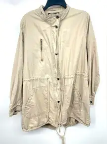 Forever 21‎ plus size 0X tan zip up jacket with draw string