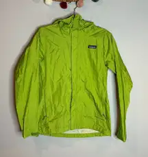 Patagonia green zip up rain jacket
