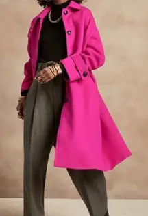 Banana Republic Italian wool oversized Melton Cocoon Coat fuschia pink sz small