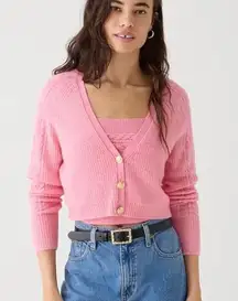 J. Crew Supersoft cropped cable-knit sweater-tank set 
