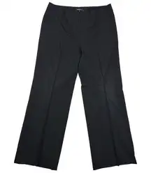 Lafayette 148 New York Size 12 High Rise Dalton Pants Wide Leg Wool Blend Black