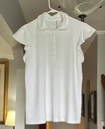 NWT Walter Hagen White Cap Sleeve Polo Shirt Sz L