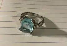 💎 925 Sterling Silver Blue Topaz Ring size 7