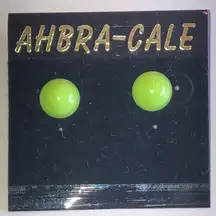 Ahbra-Cale Vintage Neon Green Retro Boho Stud Earrings