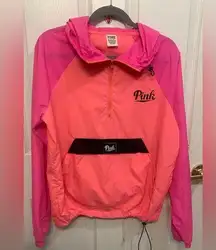 PINK Windbreaker XS Hoodie. Pink & Orange with Front Pouch.        1617