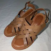 NWOT Bella Vita Leather Parson Wedge W6 Tan/Brown