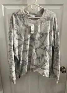 Time and Tru Side Zip Sweatshirt Size XXL (20) Gray/White New With Tag